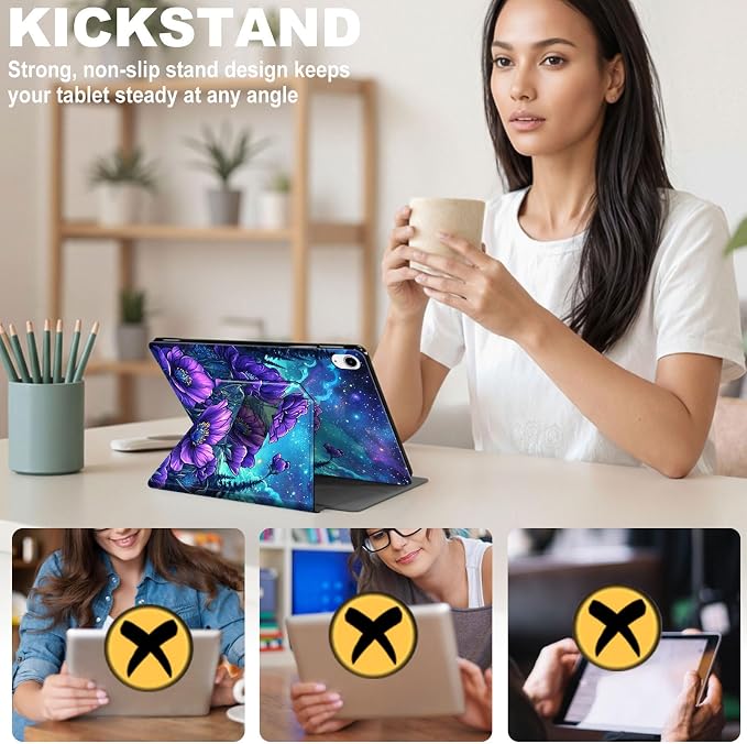 for iPad 11th Generation (A16 2025) 11 / iPad 10th Gen 10.9 2022 Case 360° Rotating PU Leather Stand Cover with Auto Sleep/Wake Shockproof TPU Backl Two Dragons Fighting
