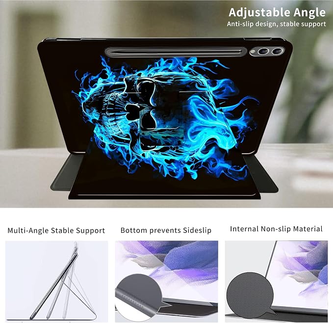 Case for Samsung Galaxy Tab A9 8.7-Inch 2023360 Degree Rotating Multi-Angle Viewing Protective Cover with Auto Sleep/Wake-Blue Butterfly