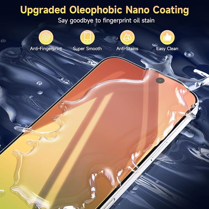 (2 Pack Compatible with iPhone 14 Pro Max Privacy Screen Protector Mirror 25 Degree Anti Spy Anti-Blue Light Red to Green Gradient with Easy Installation Kit No Air Bubbles