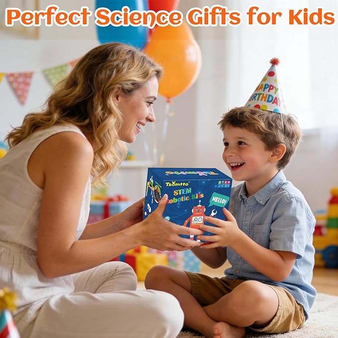 STEM Robotics Kit 6 Set Science Experiments Project Activities Toys for Kids 4-8 8-12 Engineering Building Electronic Motor Robot Kid Craft Boy Girl 5 6 7 8 9 10 12 Year Old Outdoor Toy