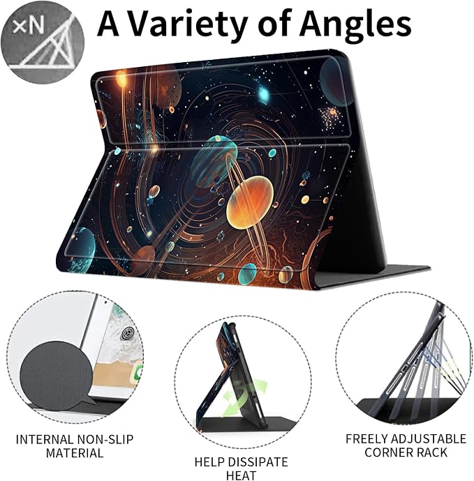 Case for 7 All-New Kindle Paperwhite (12th Generation 2024) and Kindle Colorsoft Signature Edition CoverSlim PU Leather Smart Cases with Auto Wake/Sleep-Black Cat Night Sky
