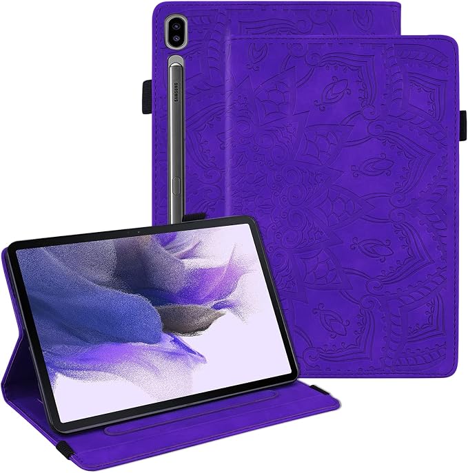 Dteck Wallet Case for Galaxy Tab S10+/S9+/S7 FE/S8+/S7 Plus 12.4 Tablet Premium PU Leather Folding Stand Auto Wake/Sleep Pen Holder Case with Hummingbirds