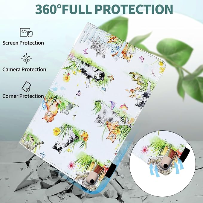 Case for iPad 9th/8th/7th Generation iPad 10.2 Case (2021/2020/2019 Model iPad 9/8/7 Case) PU Leather Folio Folding Stand Cover for iPad 10.2 inch Auto Wake/Sleep Hummingbird