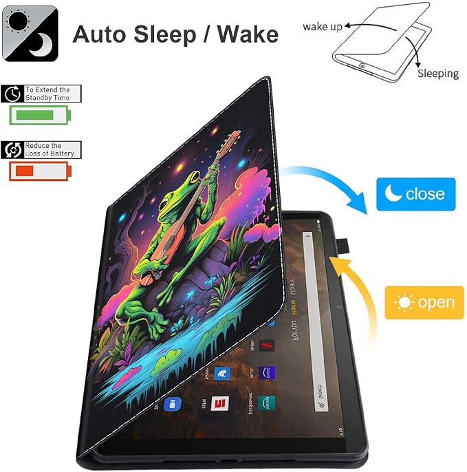 Case for Amazon Kindle Fire Max 11 Case (13th Gen 2023 Release) 11，Slim Fit Foldable Standing Cover Case with Auto Sleep/Wake for Fire 11 Max Tablet，Skull and Fire