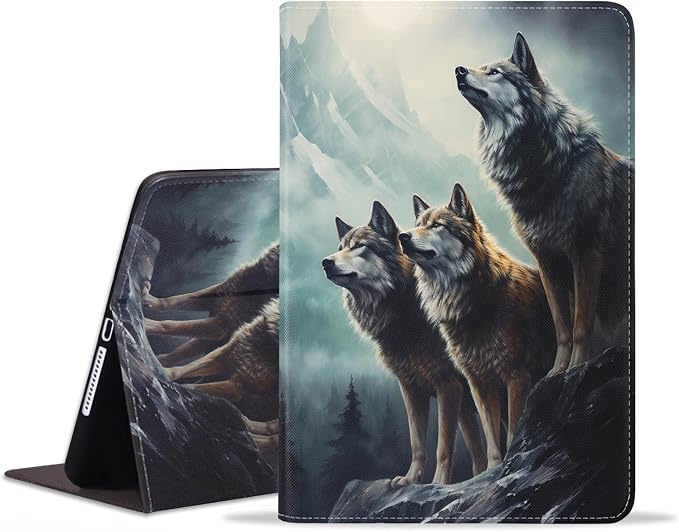 Case for Samsung Galaxy Tab S10 Plus 2024/ S9 Plus/ S9 FE Plus 5G 12.4 Inch 2023 Slim PU Leather Stand Folio Cover with Auto Wake Sleep Abstract Paint Dogs