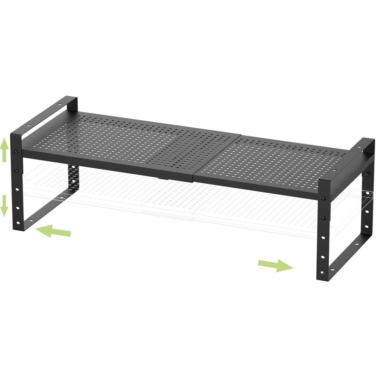 Jojocross Expandable Stackable Aadjustable Shoe Rack Pantry Shelf for Kitchen Cabinets Counter Shelves Countertop Cupboard Storage Solution,Sturdy Heavy-Duty Metal Construction(2Packs/Black/Medium)