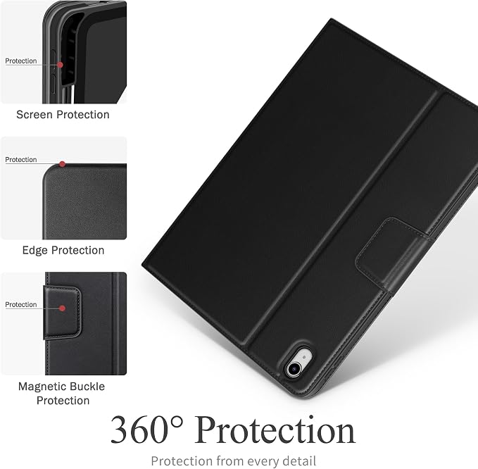 auaua Case for iPad (A16) 11th/10th Generation | with Pencil Holder Pocket Typing Angle Muti-Stand Magnetic Closure Auto Sleep/Wake