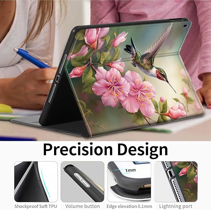 Case for iPad (A16) 11th Generation 11 Inch (2025)iPad 10th Generation 10.9 Inch (2022)PU Leather Slim Standing Smart Coverwith Auto Sleep/WakeBall on Fire