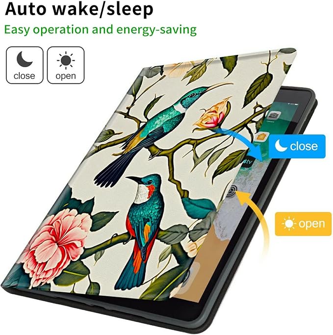 Case for Samsung Galaxy Tab A9 Plus 2023/A11 Plus 2025 11 inch Lightweight Protective PU Leather Smart Stand Cover with Auto Wake Sleep Tablet Case Cover - American Flag &amp Fish