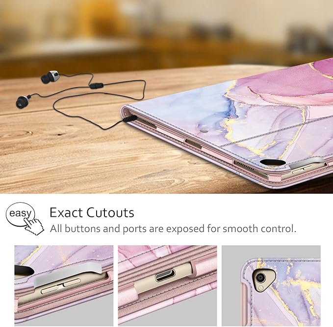 Fintie Multi-Angle Case 2017/2015 iPad Pro 12.9 inch (Old Model) 1st &amp 2nd Gen Case - [Corner Protection] Folio Stand Cover with Pencil Holder &amp Pocket Auto Wake/Sleep Blooming Hibiscus