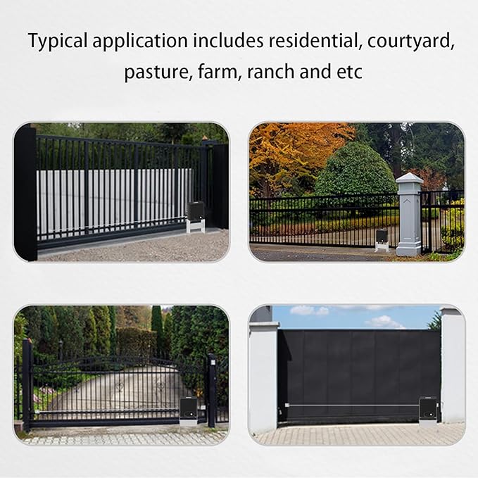GATEXPERT Automatic Sliding Gate Operator Kit Driveway Security Gate Opener Hardware Kit with Two Transmitters and Infrared Photocell for Slide Gates up to 40 feet Long (for Gates up to 1300lbs)