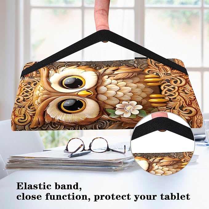 Case for Samsung Galaxy Tab A11 Plus/ A9 Plus 11 Inch PU Leather Tablet Cases Flip Folio Multi-Angle Viewing Stand Protective Cover with Card Slots - Brown Owl