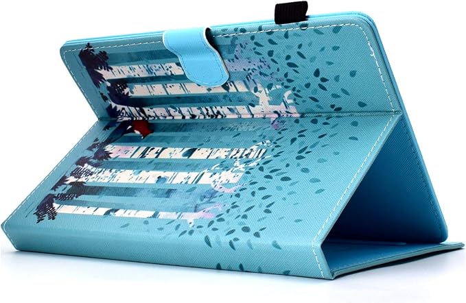 Universal 7 Inch Tablet Case Techcircle Ultra Slim Lightweight PU Leather Stand Folio Flip Wallet Protective Shell Case [Card Slots] [Magnetic Closure] for All 7 Android Tablet PC Cherry Blossom