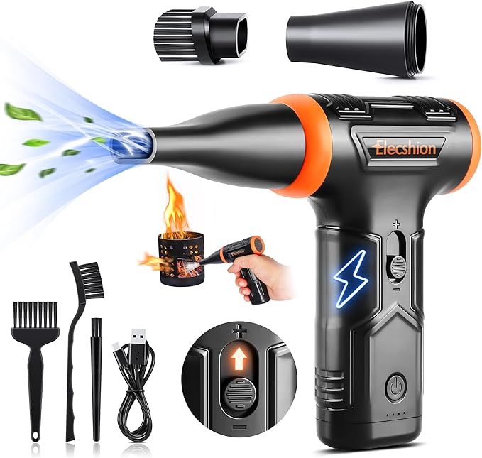 Electric Air Duster- 110000RPM 50m/s Super Power Compressed Air, Variable Speed Canned Air with Fast Charging, Mini Dust Blower for Computer, Keyboard, House, Outdoor and Car, Replace Air Can