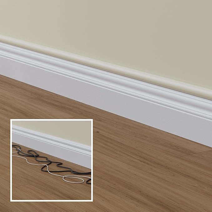 D-Line Half Round Cord Hider, Patented Cable Cover, Hide TV Wall Mount Wires, Raceway for Cords, Decorative Wire Covers, Paintable, Adhesive Cable Concealer - 1x 1.18in W x 0.59in H x 39in L - Beige