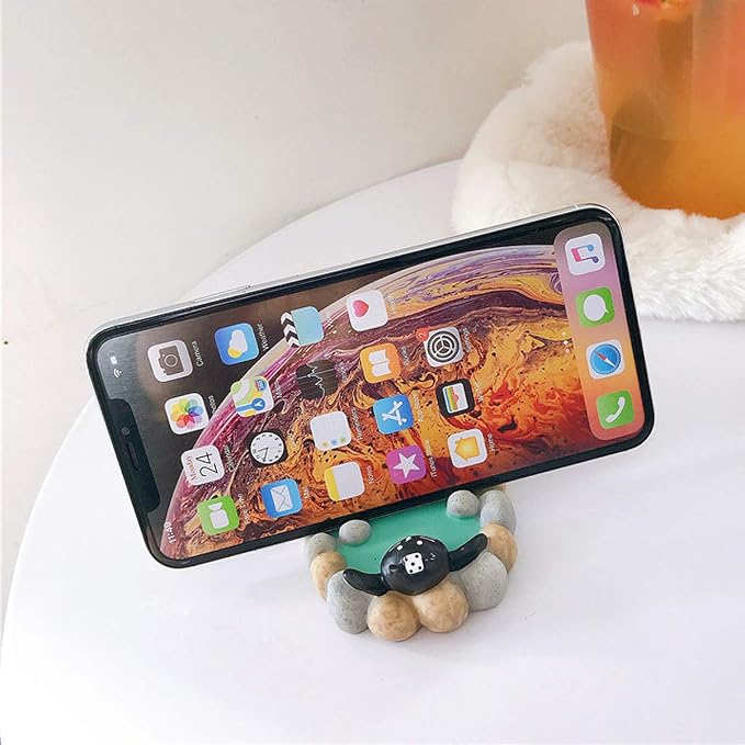 BOLLEY JOSS Desk Cell Phone Holder Stand Pink Sofa with Cute Cat Kitty for Office Free You Hands Home Ornament