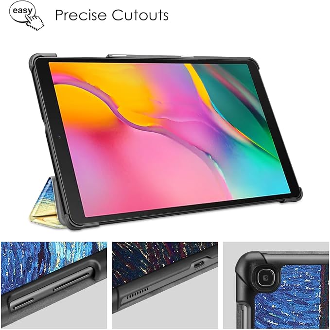 Fintie SlimShell Case for Samsung Galaxy Tab A 10.1 2019 Starry Night | Model SM-T510/T515/T517 Ultra Thin Lightweight Stand Cover