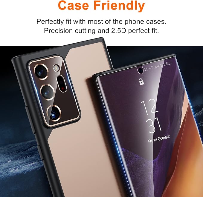 UniqueMe [2+2 Pack Compatible with Samsung Galaxy Note 20 Ultra 6.9 inch Soft TPU Screen Protector 【Not Glass】 and Camera Lens ProtectorHD Clarity [Case Friendly][Bubble Free] [Anti-slip tool]