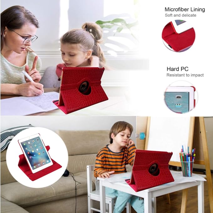 Case for iPad 10th Generation 10.9 Inch 2022 Released Model Number: A2696 A2757 A2777-360 Degree Rotating Protective Stand Cover with Auto Sleep/Wake (Animal)