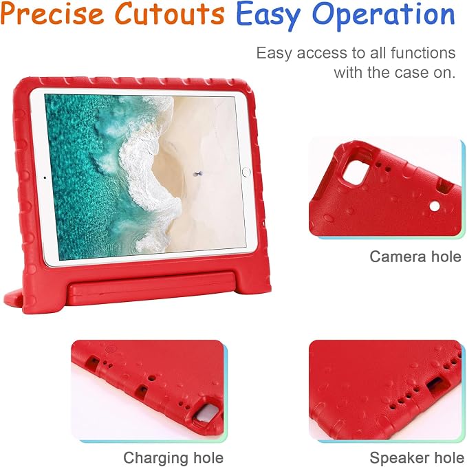 Kids Case for iPad Pro 11 M5/M4 &amp iPad Air 11 (2026/2025/2024) Shockproof Case with Pencil Holder Techcircle Light EVA Foam Handle Stand Bumper Protective Child Friendly Drop Proof Cover Black