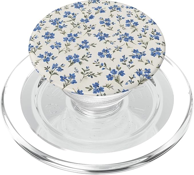 White Blue Flower Floral Pattern PopSockets Adhesive PopGrip