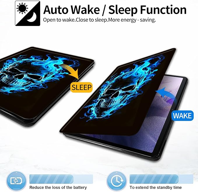 Case for Samsung Galaxy Tab A9 8.7-Inch 2023360 Degree Rotating Multi-Angle Viewing Protective Cover with Auto Sleep/Wake-Blue Butterfly