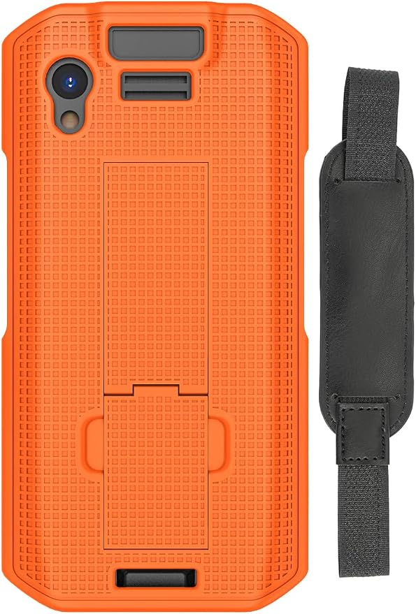 Case and Hand Strap Combo for Zebra TC21 TC26 - Black | Slim Hard Shell with Stand Satisfying Texture for Your Mobile Computer Scanner Phone Includes Palm Grip Harness