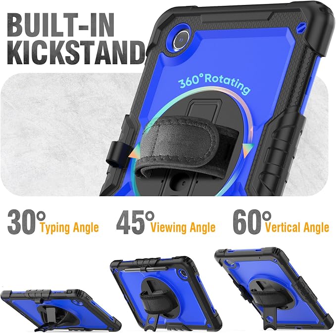 HXCASEAC Case for Samsung Galaxy Tab S6 Lite 10.4 inch Protective with Screen Protector/Hand Strap/S Pen Holder Shockproof S6 Lite Tablet Case 2024/2022/2020 SM-P610 SM-P613 SM-P620 - Black