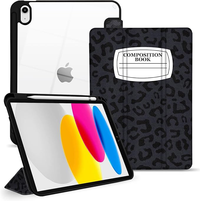 Hybrid Slim Case for iPad 11th (A16) 11-inch 2025 / iPad 10th Generation 10.9-inch 2022 - Shockproof Cover with Clear Transparent Back Shell [Pencil Holder Auto Sleep/Wake] Blue Cow
