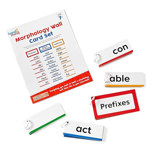 hand2mind Morphology Wall Card Set, Sound Wall Classroom Phonics, Grammar Posters, Speech Therapy Materials, Phonemic Awareness, Science of Reading, Teacher Supplies for Classroom Elementary