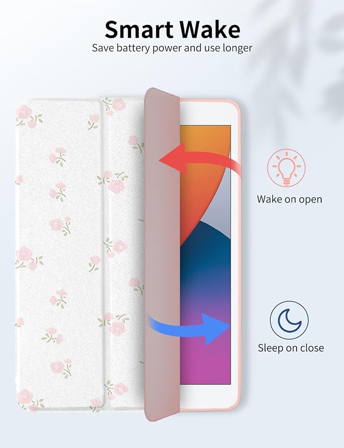 Case for iPad 9th/ 8th/ 7th Generation Case 10.2&amp10.5 Inch (2021/2020/2019 Release) Slim Lightweight Soft Trifold Back Cover with Pencil Holder &amp Auto Sleep/Wake CoverBeige Checkered