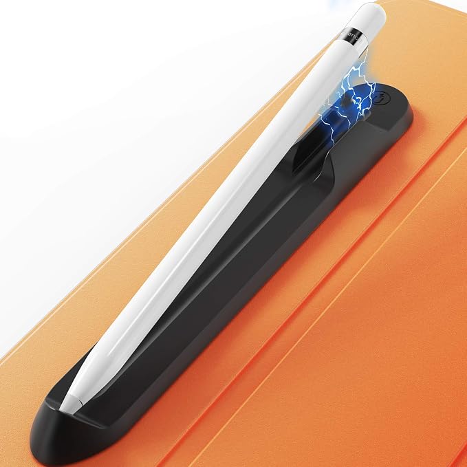 AHASTYLE Removable iPencil Holder [Magnetic Attach] Strong Adhesive Holder Sticker Silicone for Apple Pencil 1st &amp 2nd Generation (Black) | [Magnetic Attach] Strong Adhesive Holder Sticker for iPa