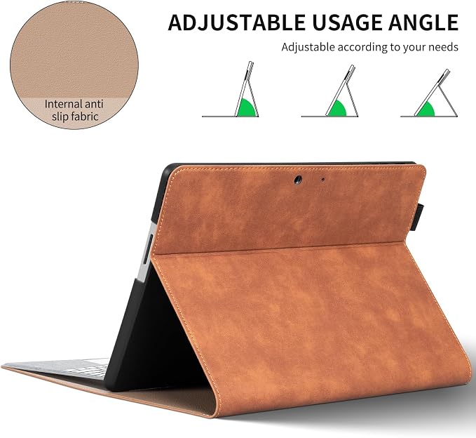 for Microsoft Surface Pro 12 inch Case 1st Edition (2025) Leather Protective Shell Protection Cover Compatible with Type Cover Keyboard and Pencil Holder.Black