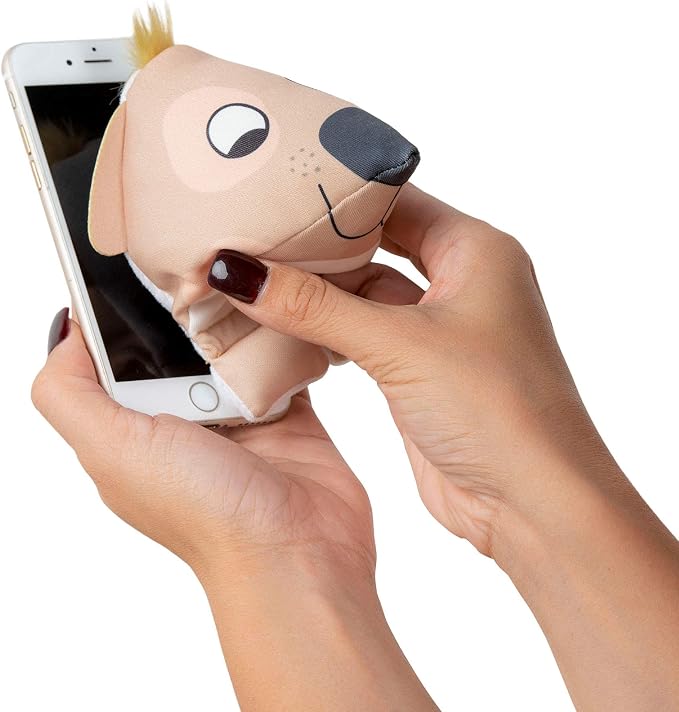 Plusheez Mobile Phone Holder | 2 in 1 Phone Stand with Micro Fibre Wipe | Screen Cleaner | Universal Phone Stand for Kids Children Adults | eReader/Kindle/Smartphone/Small Tablet Compatible (Bird)