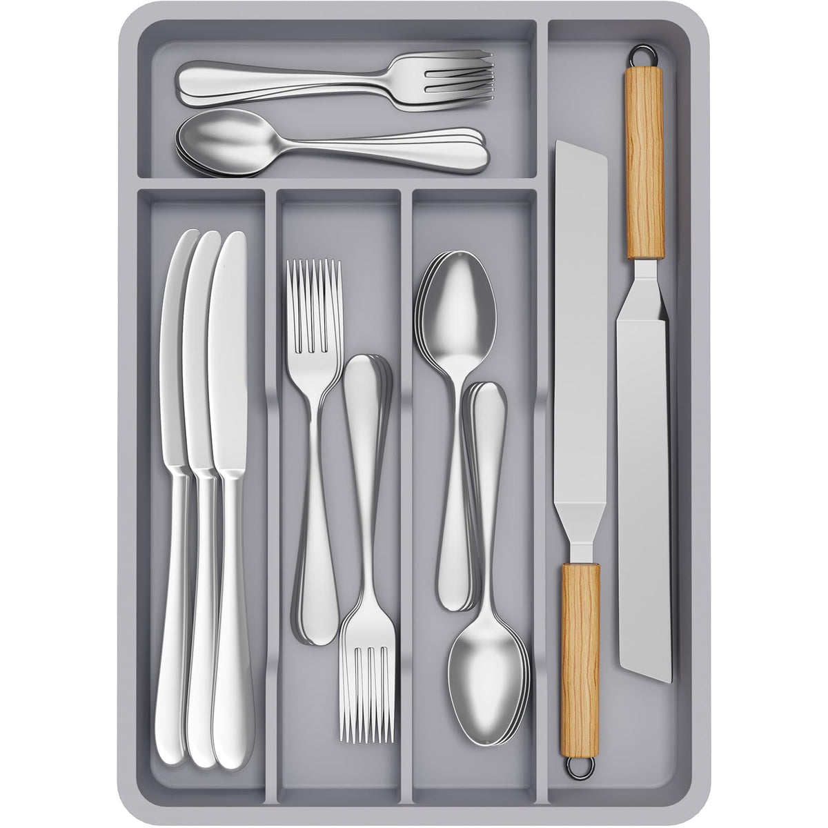 Lifewit Silverware Drawer Organizer Tray, Cutlery Storage for Kitchen