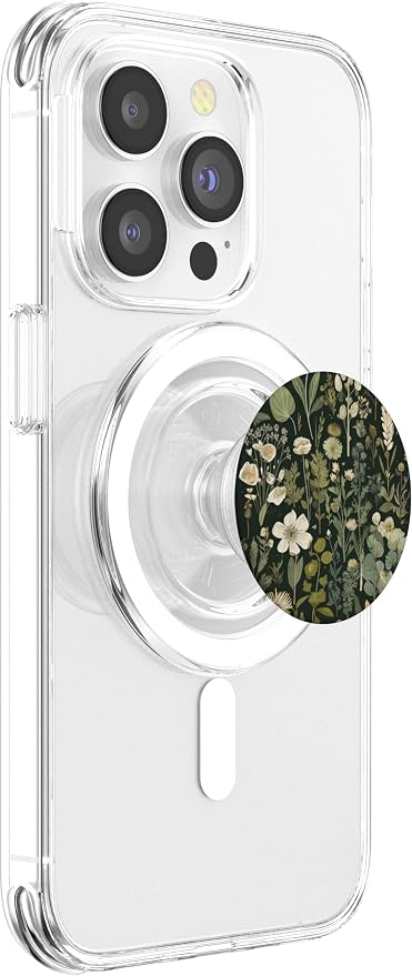 Olive Green Boho Botanical Wildflowers PopSockets Adhesive PopGrip