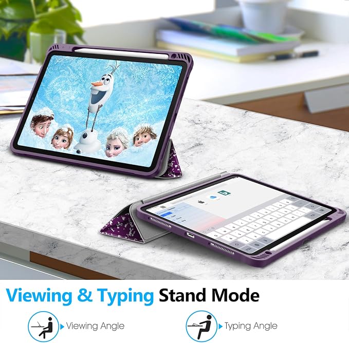 Fintie Slim Case for iPad Air 11-inch &amp iPad Air 5th/4th Generation 10.9 in | Tri-Fold Stand Flexible Soft TPU Back Cover Shockproof Protection Pencil Holder Scratch-Resistant Composition Lil