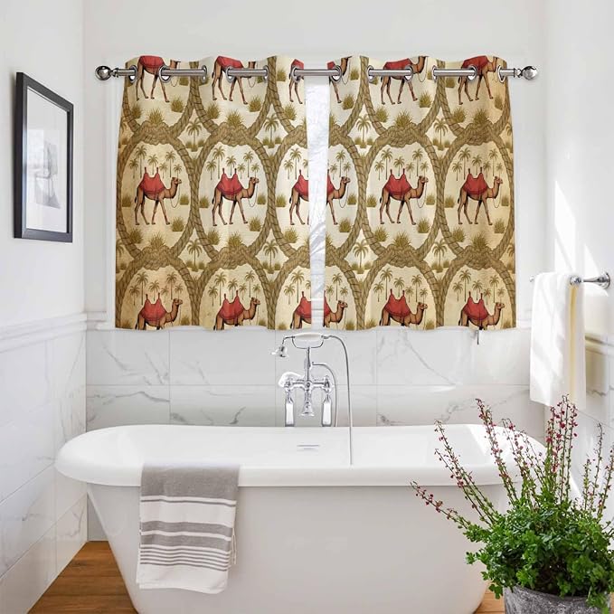 2 Panel Kitchen Cafe Curtains, Window Decor Tier Curtains