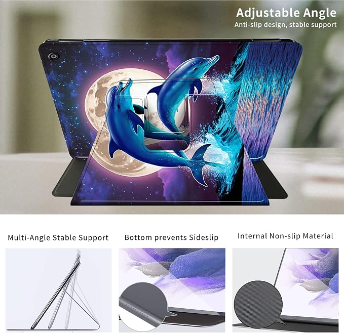 Case for Samsung Galaxy Tab A9 8.7-Inch 2023360 Degree Rotating Multi-Angle Viewing Protective Cover with Auto Sleep/Wake-Blue Butterfly