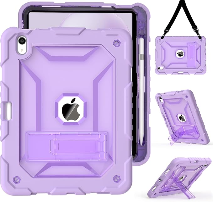 TIMISM Case for iPad 10th Generation 2022 iPad (A16) 11 Inch 2025 with Pencil Holder &amp Kickstand Translucent Hard PC Back Cover Heavy Duty Shockproof Protective Case for iPad 11/10 Clear Blue