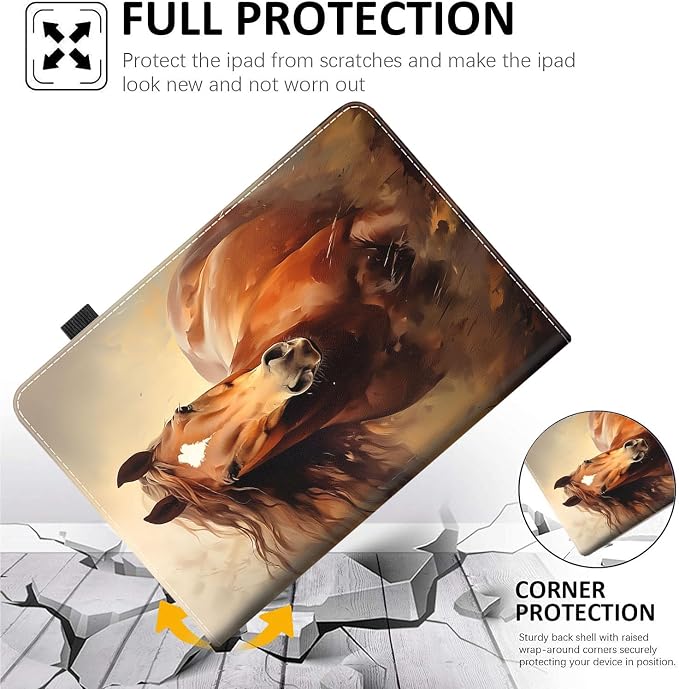 Case for All-New Amazon Fire HD 10 and 10 Plus Tablet (13th/11th Generation 2023/2021 Release) 10.1 Multi-Angle Smart Stand Cover Auto Sleep/Wake Skull and Fire