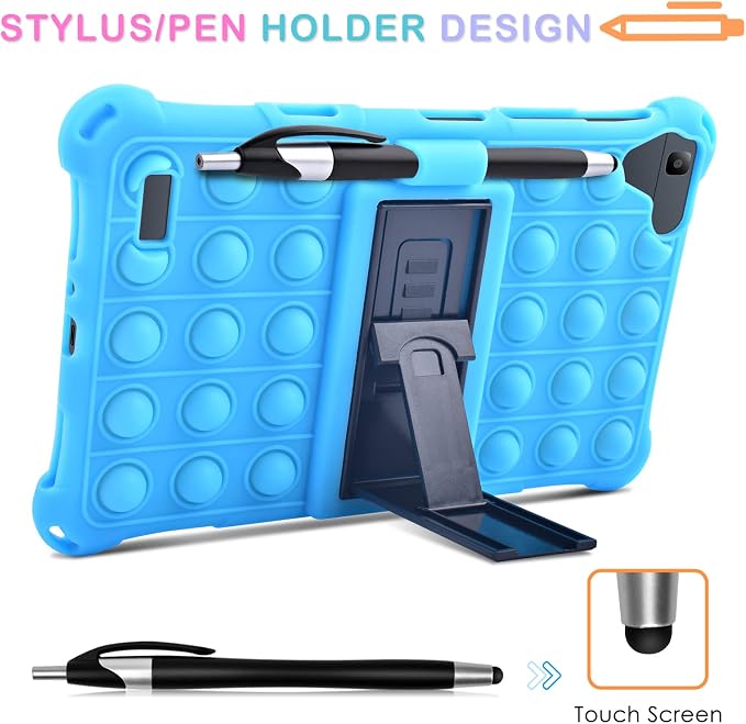 DETUOSI Silicone Case Compatible with Samsung Galaxy Tab A 8.0 2019 Without S Pen Model (SM-T290/T295/T297) Lightweight Protective Cover with Strap for Galaxy Tab A Case 8.0 2019 Dazzling Pink