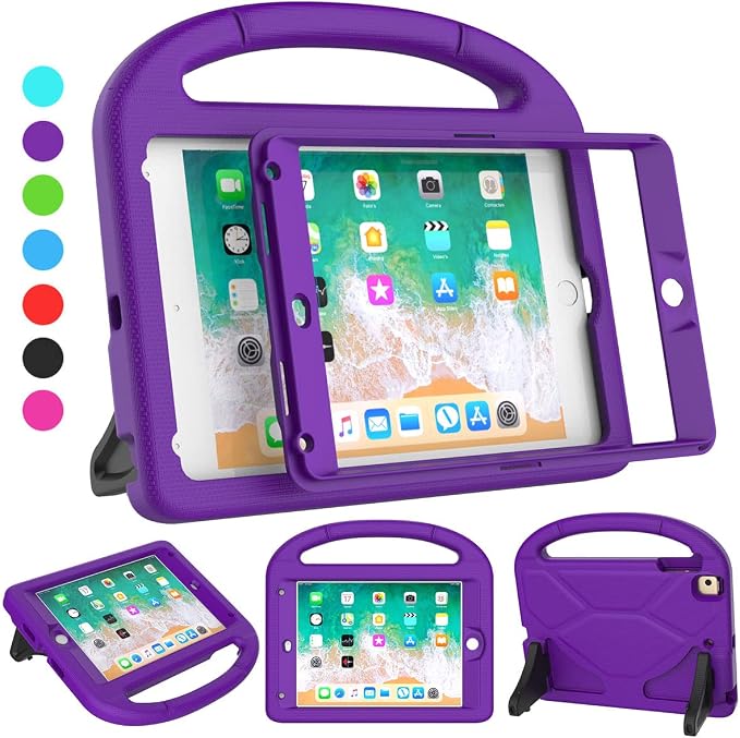 SUPLIK Kids Case for iPad mini 4/5 (7.9) Built-in Screen Protector Durable Shockproof Protective Cover with Handle Stand for 7.9 inch Apple iPad mini 4th/5th Generation Black