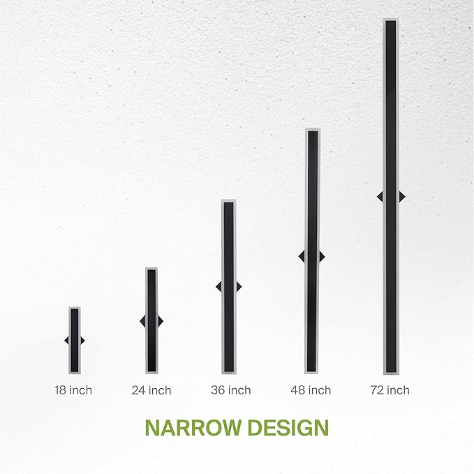 ASD LED 36" Long Wall Mount Light Fixture, Outdoor & Indoor Linear Sconce | 3CCT, Dimmable, Waterproof, Anti-Rust, ETL Listed | 30W 2500LM 3000-5000K 100-277V | Exterior Porch Lighting | Black, 2 Pack