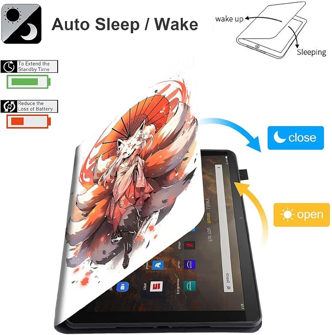 Case for Amazon Kindle Fire Max 11 Case (13th Gen 2023 Release) 11，Slim Fit Foldable Standing Cover Case with Auto Sleep/Wake for Fire 11 Max Tablet，Skull and Fire