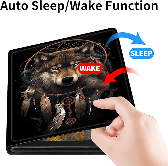 Case for 7 All-New Kindle Paperwhite (12th Generation 2024) and Kindle Colorsoft Signature Edition CoverSlim PU Leather Smart Cases with Auto Wake/Sleep-Black Cat Night Sky