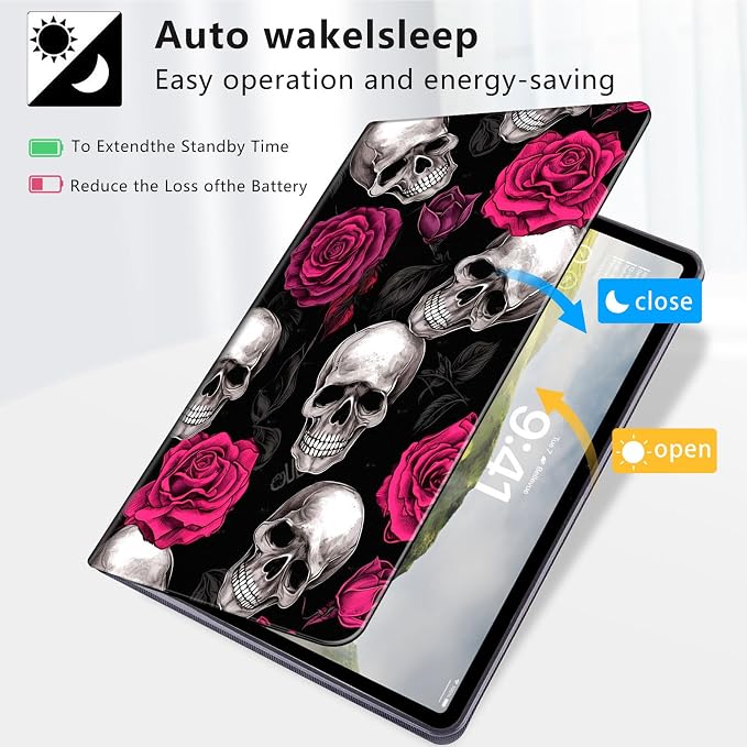 Case for iPad Air 11-inch (M4 2026 / M3 2025 / M2 2024) iPad Air 5th/4th Gen (2022/2020) 10.9 Slim PU Leather Folio Stand &amp Auto Sleep/Wake Protective Smart Cover Tree Fluorescent