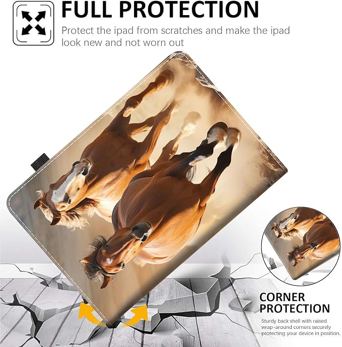 Case for All-New Amazon Fire HD 10 and 10 Plus Tablet (13th/11th Generation 2023/2021 Release) 10.1 Multi-Angle Smart Stand Cover Auto Sleep/Wake Skull and Fire
