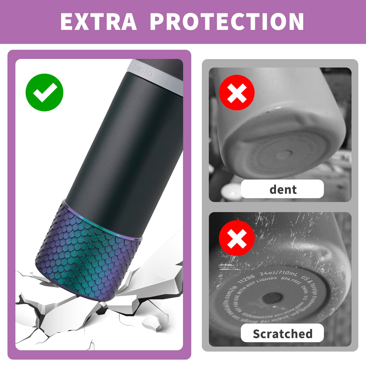 Diumepo Silicone Boot for Owala Water Bottle 24 oz, Anti-Slip Protective Sleeve for Owala Twist,FreeSip and Flip Stainless Steel Water Bottle,BPA Free (Navy)