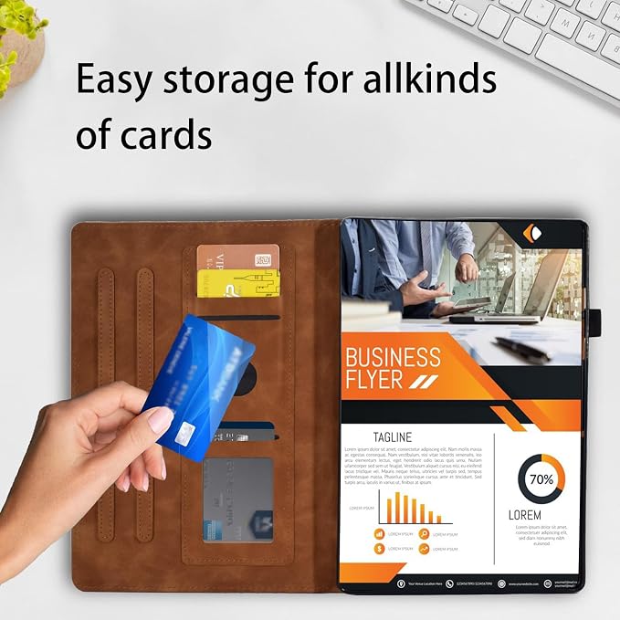 Case for Lenovo Idea Tab 11 Inch 2025 TB-336ZU/TB-336FUMotorola Moto Pad 11 2026PU Leather Multi-Angle ViewingMagnetic Folio Adjustable Stand Shell Foldable Card Holder Woman ManGreen